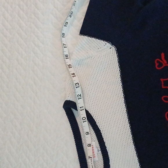 Sundry La mer navy & white striped crewneck embroidered sweater M - Picture 6 of 15